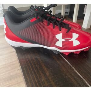 Under Armour Mens Size 13 Baseball Cleats Shoes Red Black Athletic NEW MLB